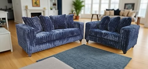 GIA SOFA & LOVESEAT SET NAVY