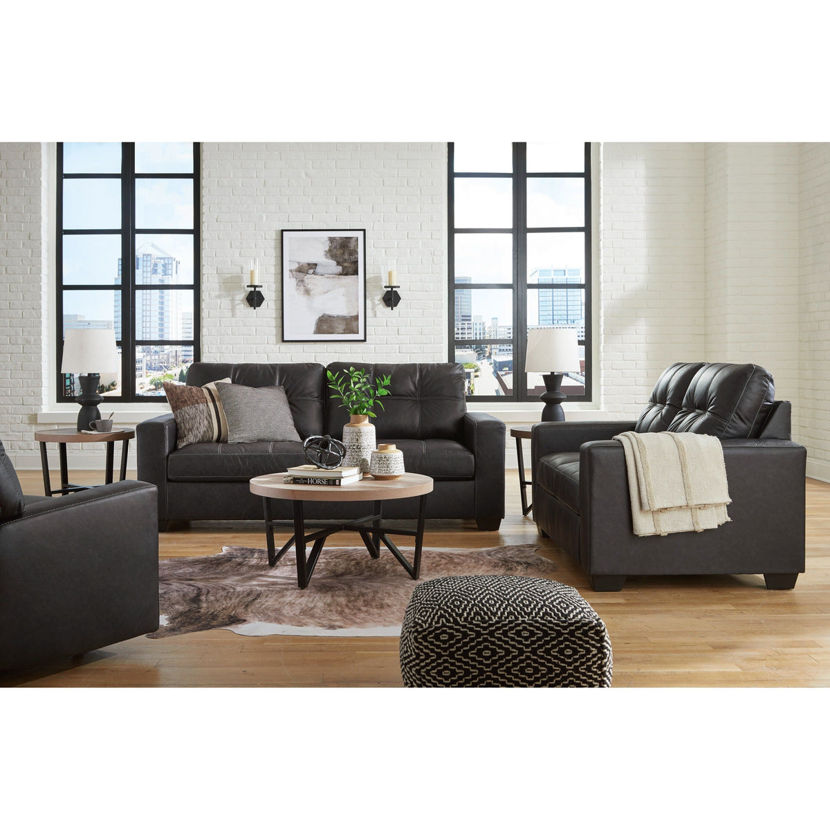 AS17004 Barlin Mills Sofa and Loveseat Set Carbon