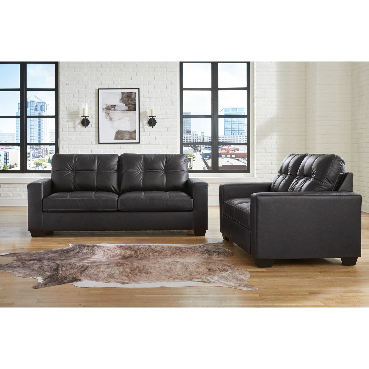 AS17004 Barlin Mills Sofa and Loveseat Set Carbon