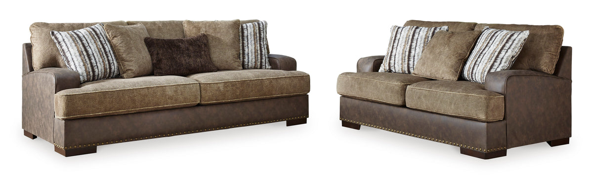 Alesbury AS18704 Sofa and Loveseat Set Chocolate