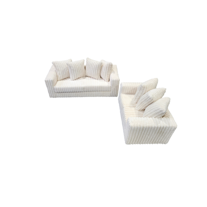 Gia S300 2-Piece Sofa and Loveseat Set Ivory