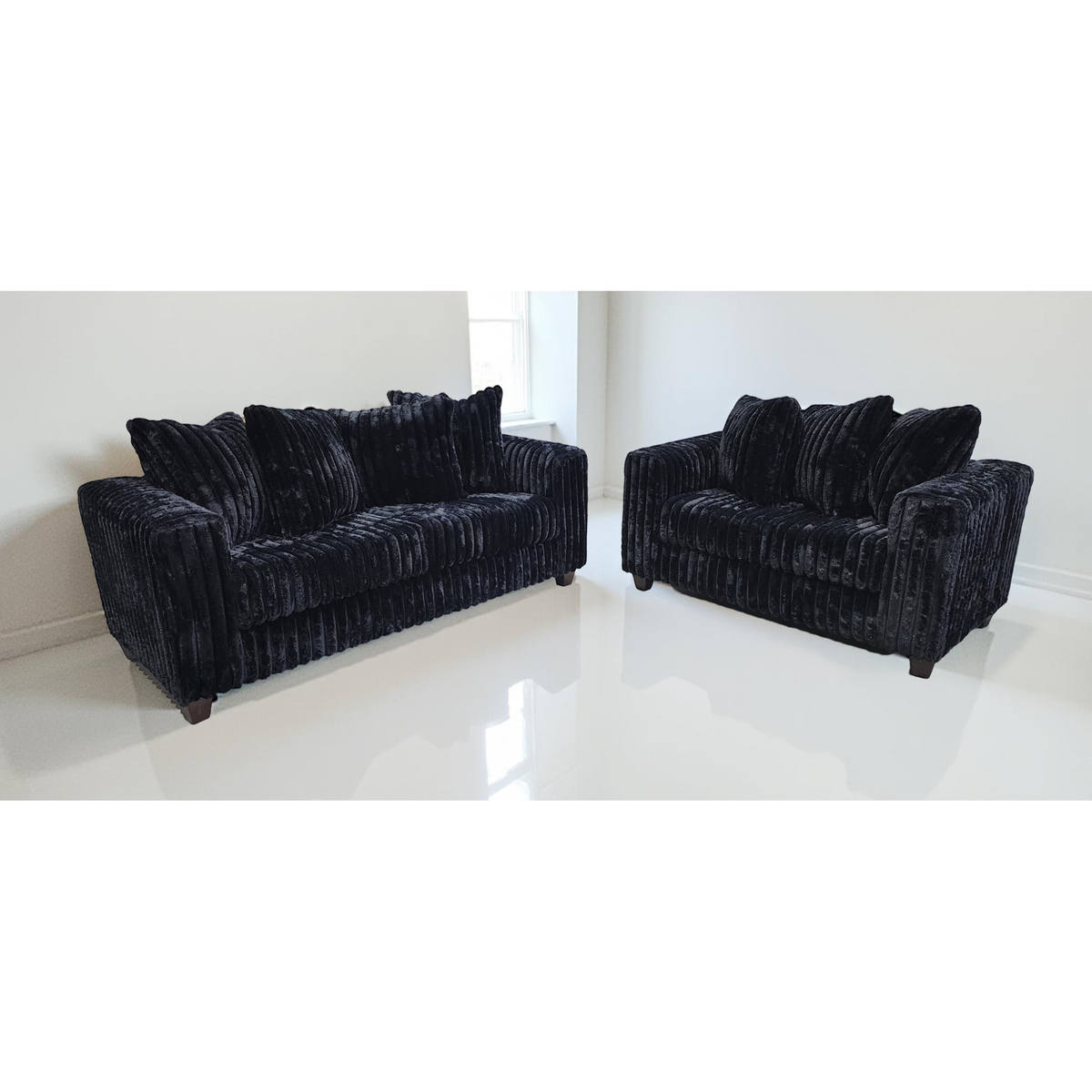 Gia S300 Living Room Set Black