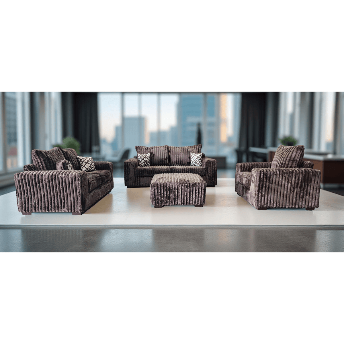 S320 Texan Oversize Living Room Set Brown