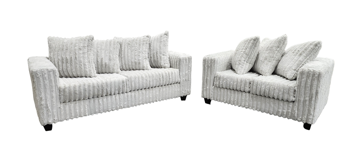 Gia S300 2-Piece Sofa and Loveseat Set Silver