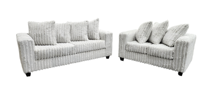Gia S300 2-Piece Sofa and Loveseat Set Silver