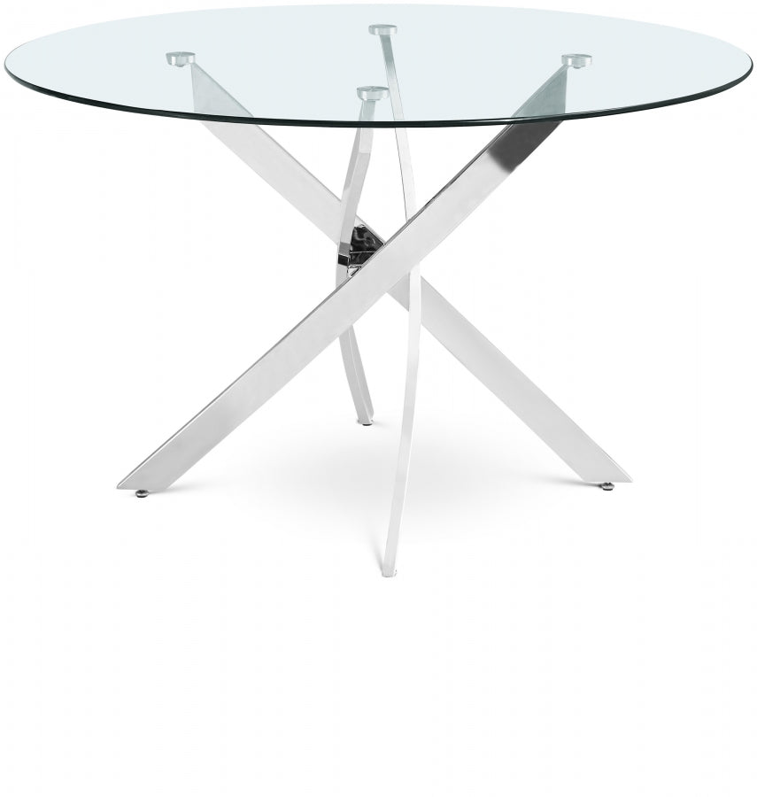 Xander 121.9cm Tempered Glass Top Dining Table