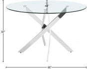Xander 121.9cm Tempered Glass Top Dining Table