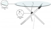 Xander 121.9cm Tempered Glass Top Dining Table