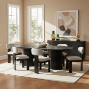 Belinda 312.4cm Oak Veneer Solid Wood Dining Table