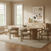 Belinda 312.4cm Oak Veneer Solid Wood Extendable Dining Table