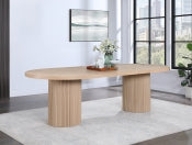 Belinda 312.4cm Oak Veneer Solid Wood Extendable Dining Table
