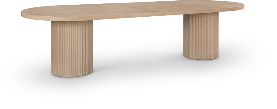 Belinda 312.4cm Oak Veneer Solid Wood Extendable Dining Table