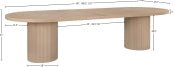 Belinda 312.4cm Oak Veneer Solid Wood Extendable Dining Table