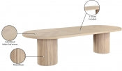 Belinda 312.4cm Oak Veneer Solid Wood Extendable Dining Table