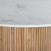 Oakhill 119.4cm Genuine Marble Dining Table Natural Oak
