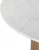 Oakhill 119.4cm Genuine Marble Dining Table Natural Oak