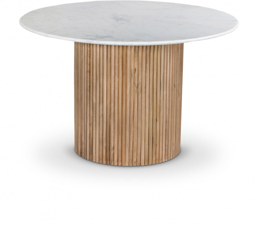 Oakhill 119.4cm Genuine Marble Dining Table Natural Oak