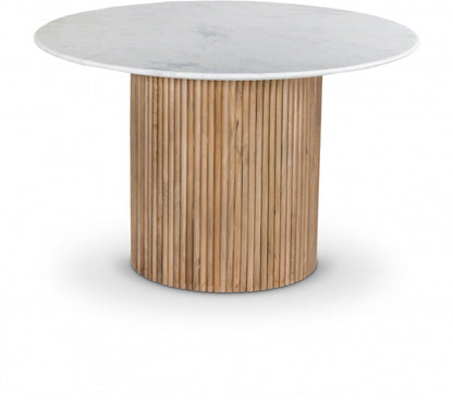 Oakhill 119.4cm Genuine Marble Dining Table Natural Oak