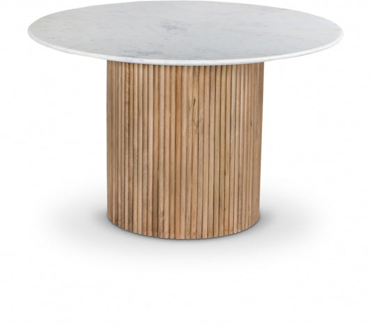 Oakhill 119.4cm Genuine Marble Dining Table Natural Oak