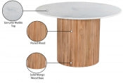 Oakhill 119.4cm Genuine Marble Dining Table Natural Oak
