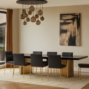 Immerse 213.4cm Lacquer Top Extendable Dining Table Black