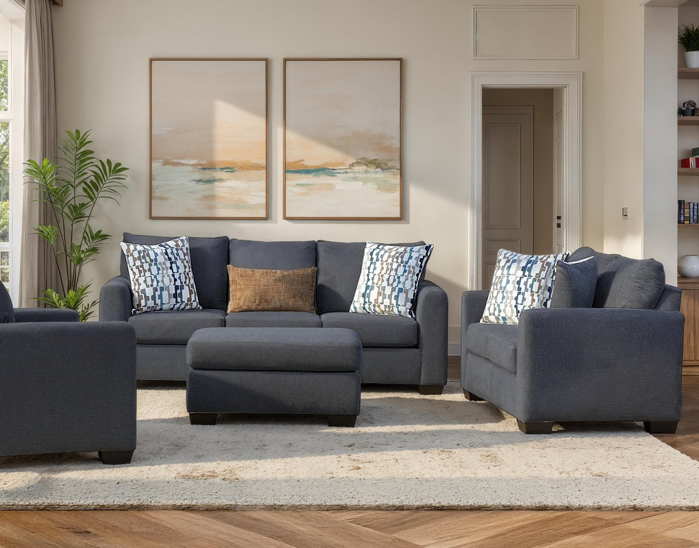 Behold 2275 Stationary Sofa and Loveseat Set Charcoal