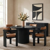 Belinda 121.9cm Oak Veneer Solid Wood Dining Table