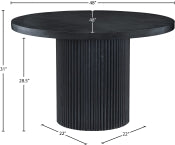 Belinda 121.9cm Oak Veneer Solid Wood Dining Table