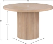 Belinda 121.9cm Oak Veneer Solid Wood Dining Table