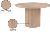 Belinda 121.9cm Oak Veneer Solid Wood Dining Table