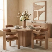 Belinda 137.2cm Oak Veneer Solid Wood Dining Table