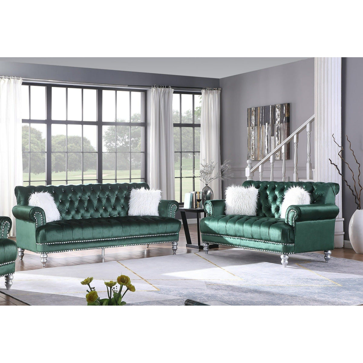 S6116 Royal Sofa and Loveseat Set Green