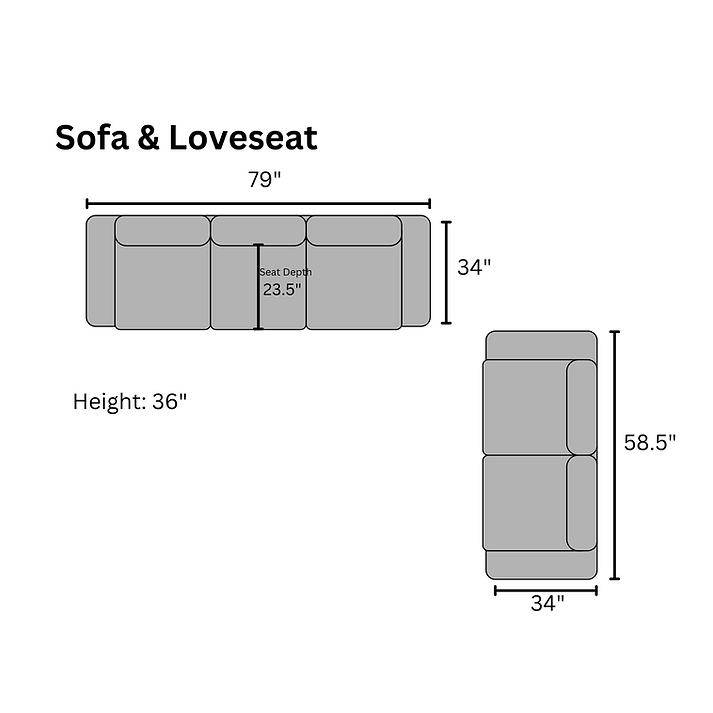 S315 2-Piece Sofa and Loveseat Set Silver