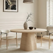 Bernada 121.9cm Oak Veneer Solid Wood Dining Table