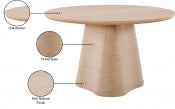 Bernada 121.9cm Oak Veneer Solid Wood Dining Table
