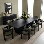 Belinda 274.3cm Oak Veneer Solid Wood Dining Table