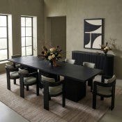 Belinda 411.5cm Solid Wood Modular Dining Table Black