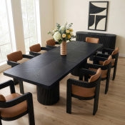 Belinda 243.8cm Oak Veneer Solid Wood Dining Table