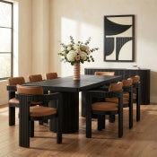 Belinda 243.8cm Oak Veneer Solid Wood Dining Table