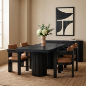 Belinda 243.8cm Oak Veneer Solid Wood Dining Table