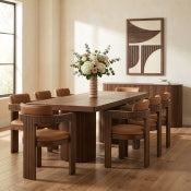 Belinda 243.8cm Oak Veneer Solid Wood Dining Table