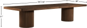 Belinda 243.8cm Oak Veneer Solid Wood Dining Table