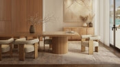 Belinda 365.8cm Oak Veneer Solid Wood Dining Table