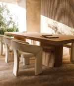 Belinda 365.8cm Oak Veneer Solid Wood Dining Table
