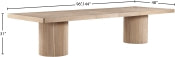 Belinda 365.8cm Oak Veneer Solid Wood Dining Table