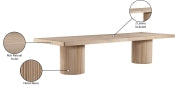 Belinda 365.8cm Oak Veneer Solid Wood Dining Table