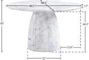 Cosenza 123.2cm Marble Finish Indoor / Outdoor Concrete Dining Table