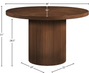 Belinda 121.9cm Oak Veneer Solid Wood Dining Table