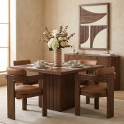 Belinda 137.2cm Oak Veneer Solid Wood Dining Table