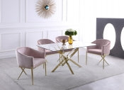 Xander 152.4cm Tempered Glass Dining Table Gold
